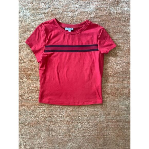 IRIS RED CROPPED TOP STRECH - Picture 1 of 3